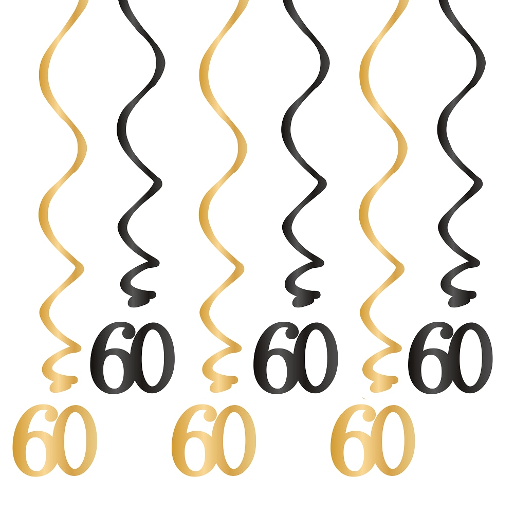 Hängedekorationen 60. Geburtstag 6er-Pack