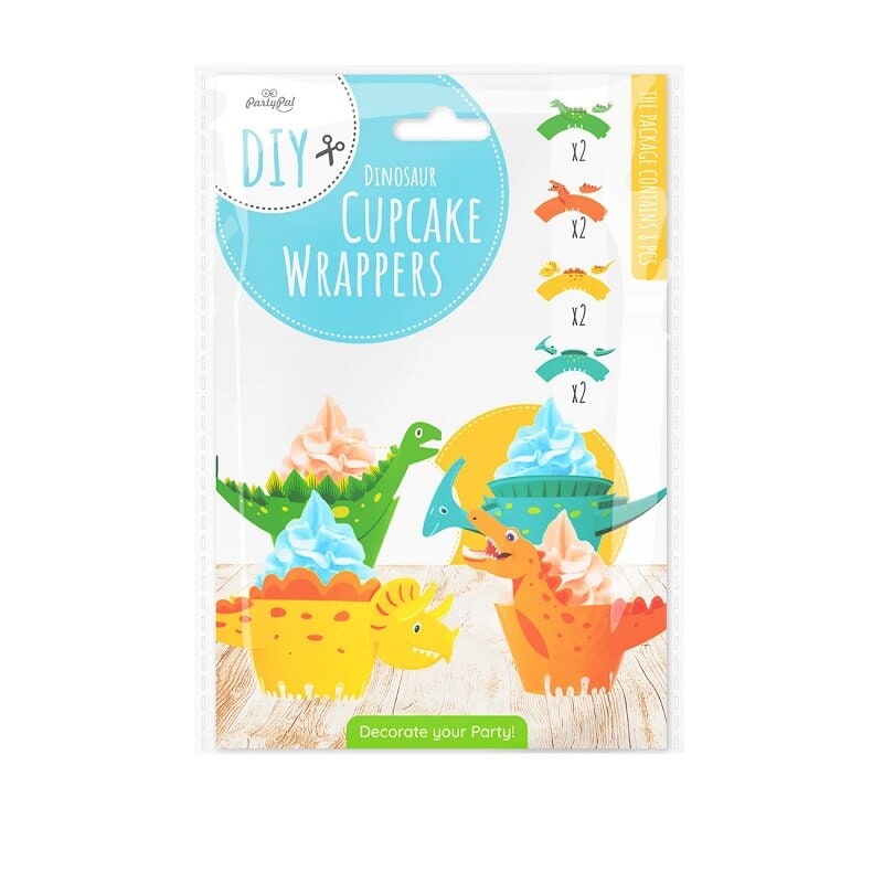 Dinosaurier Cupcake-Wrappers 8er-Pack