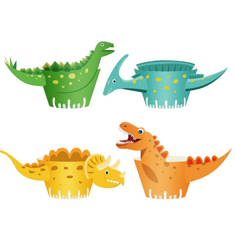 Dinosaurier Cupcake-Wrappers 8er-Pack