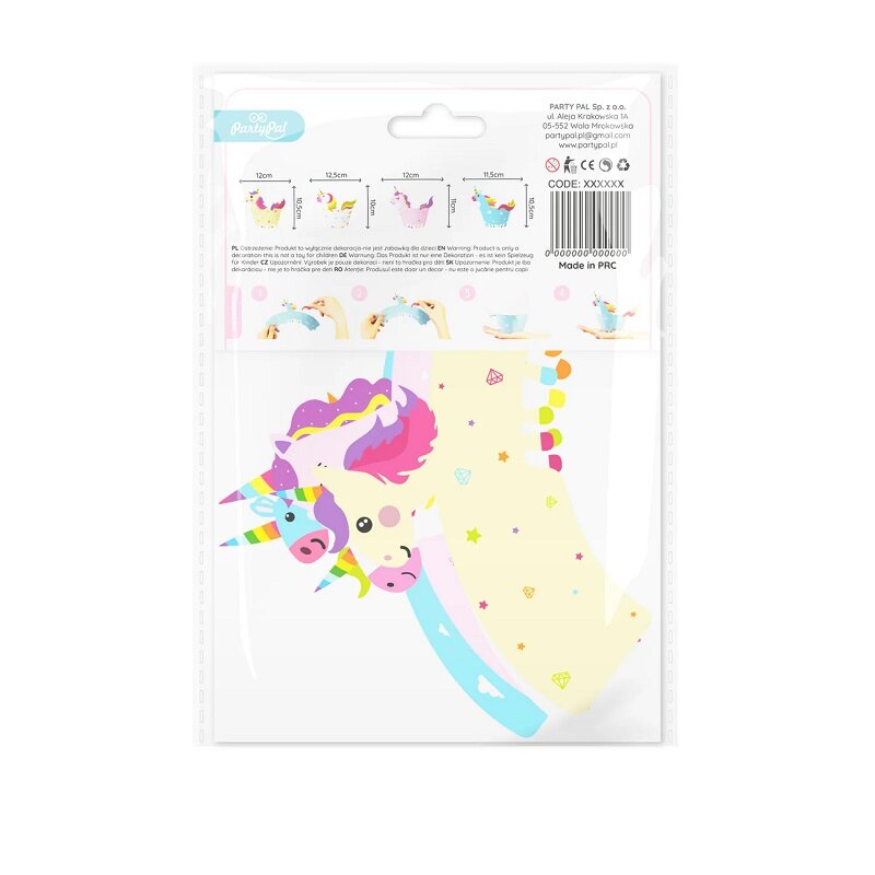 Einhorn Cupcake-Wrappers 8er-Pack