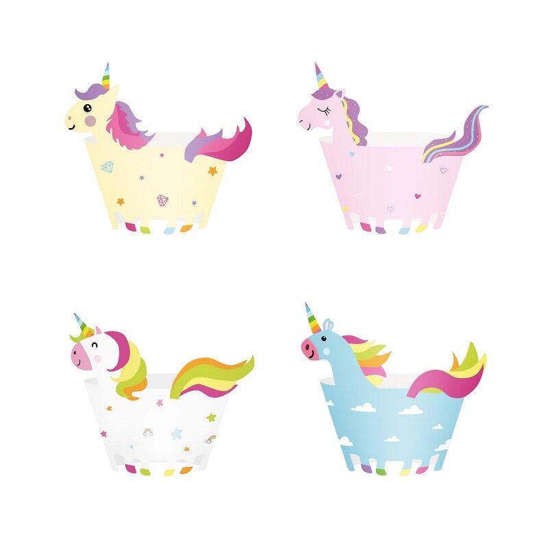 Einhorn Cupcake-Wrappers 8er-Pack