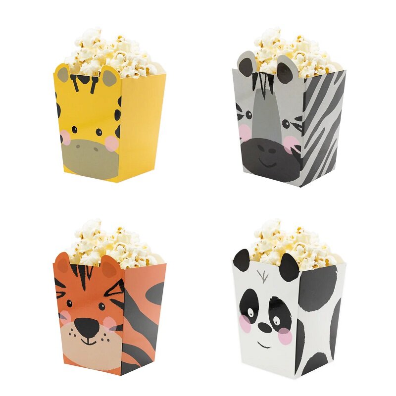 Safaritier Popcornboxen 4er-Pack