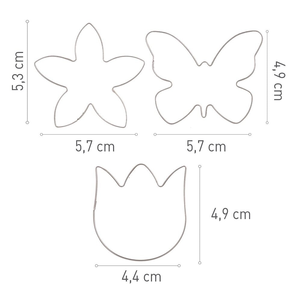 Ausstechformen Schmetterling & Blumen 3er-Pack