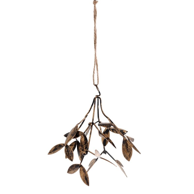 Hängende Mistel in Gold 13 cm