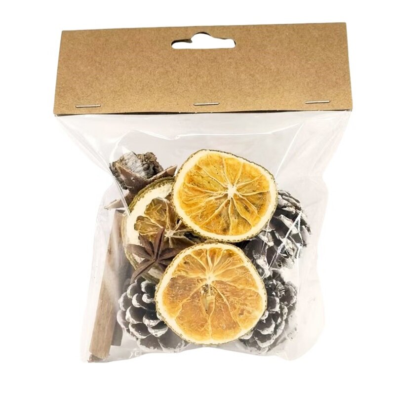 Weihnachtsdekorationen mit Zapfen, Orange und Zimt 12er-Pack