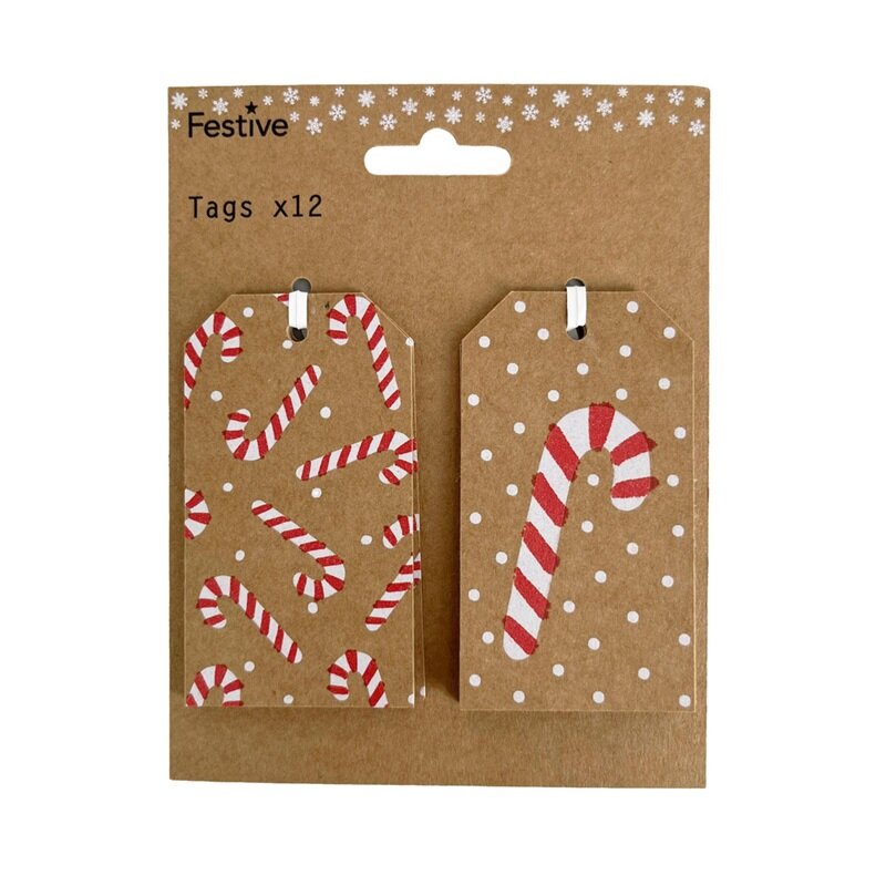 Geschenkanhänger Zuckerstangen 12er-Pack