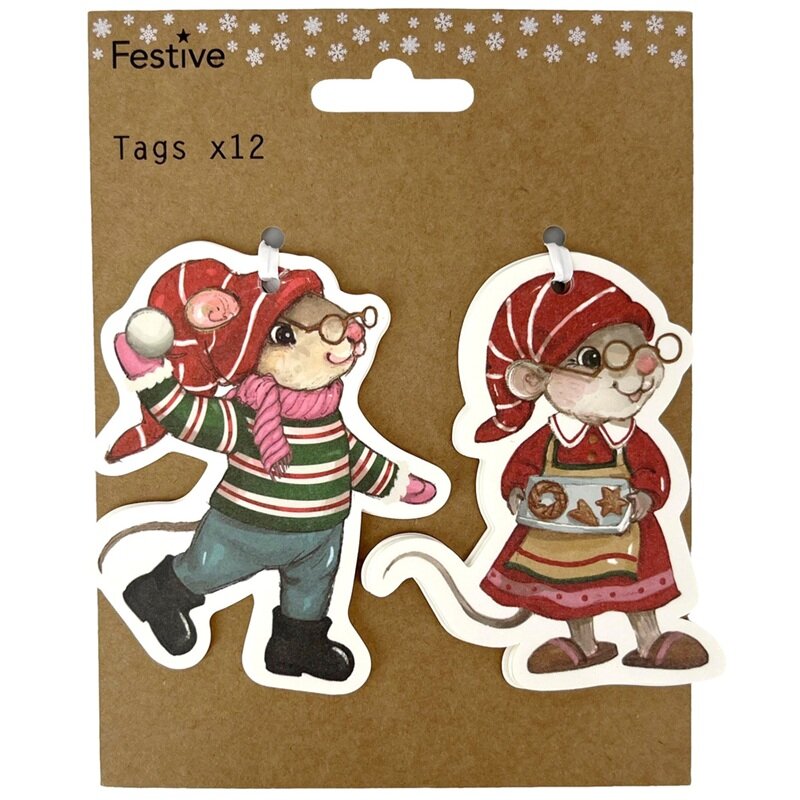 Geschenkanhänger Süße Mäuse 12er-Pack