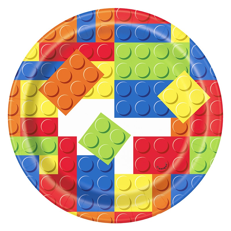 Bausteine - Kuchenteller 8er-Pack