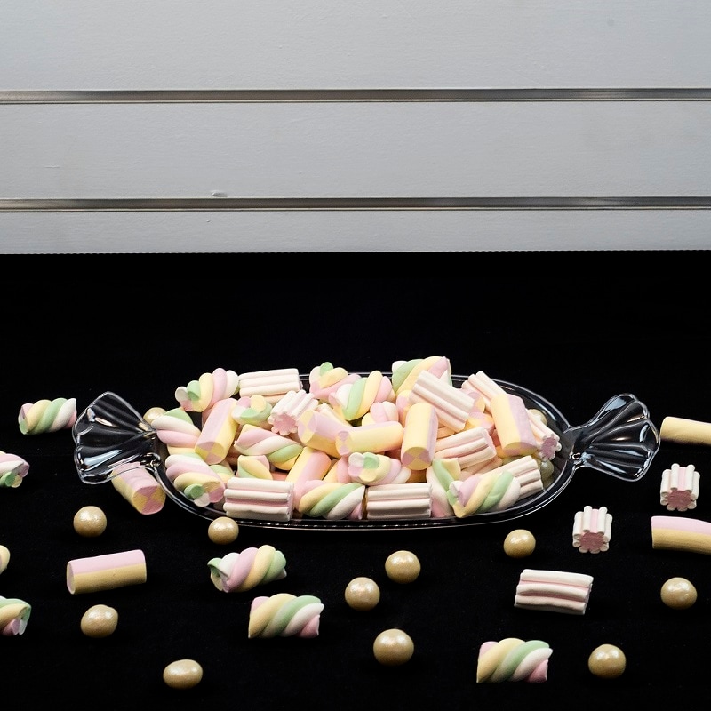 Servierplatten aus Kunststoff mit Karamellform 3er-Pack
