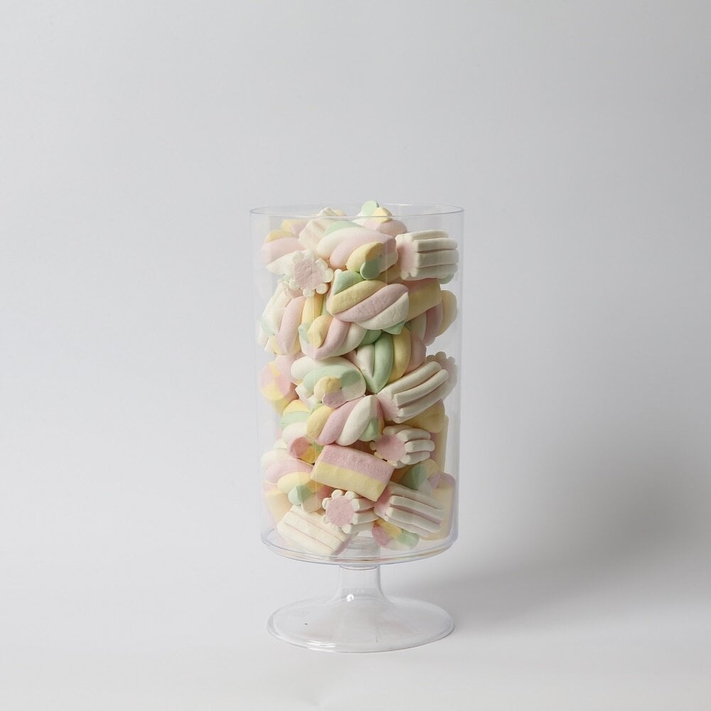 Süßigkeitenschale aus Kunststoff auf Fuß, zylinderförmig, 25 cm