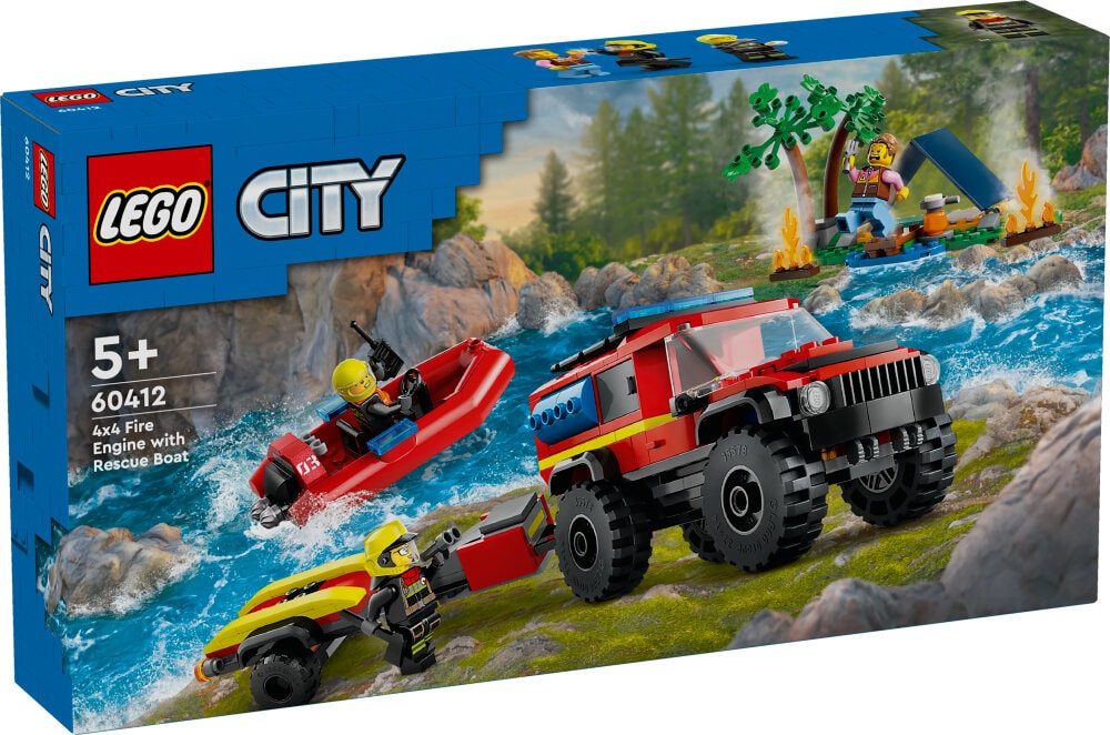 LEGO City - Feuerwehrgeländewagen mit Rettungsboot 5+