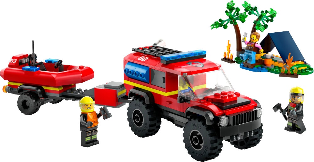 LEGO City - Feuerwehrgeländewagen mit Rettungsboot 5+