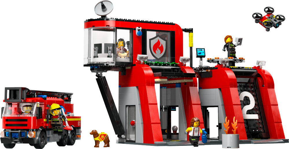 LEGO City - Feuerwehrstation mit Drehleiterfahrzeug 6+