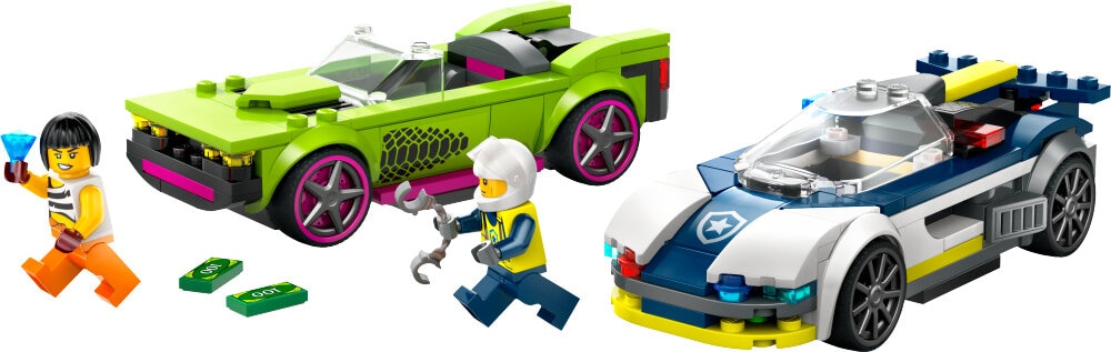 LEGO City - Verfolgungsjagd mit Polizeiauto und Muscle Car 6+