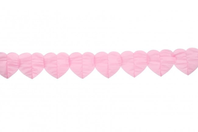 Papiergirlande mit rosa Herzen 6 Meter