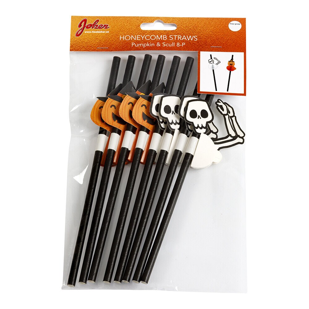 Papierstrohhalme Halloween 6er-Pack