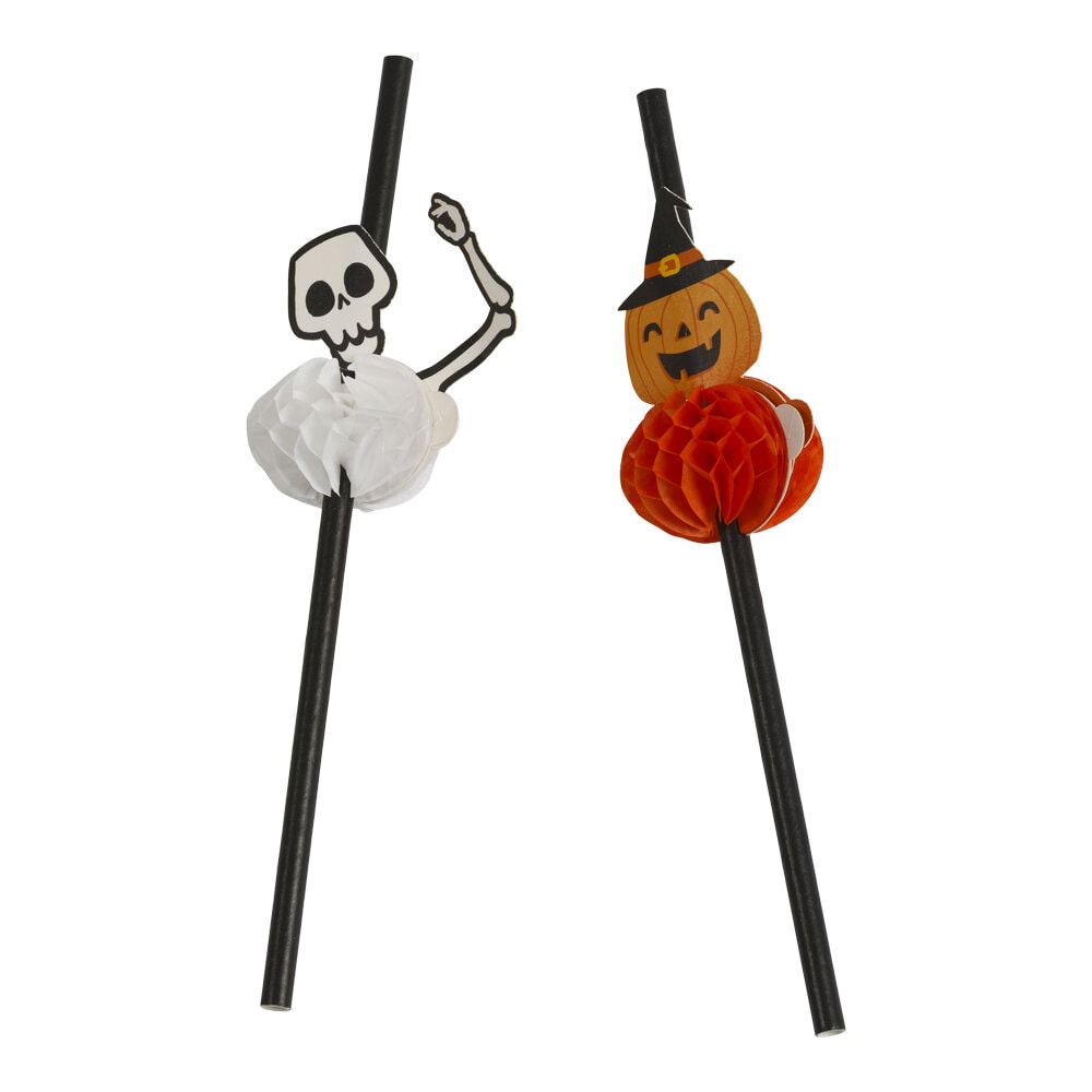Papierstrohhalme Halloween 6er-Pack