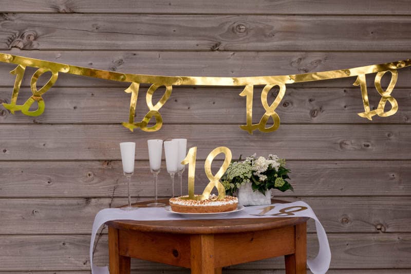 Girlande in Gold 70. Geburtstag 250 cm