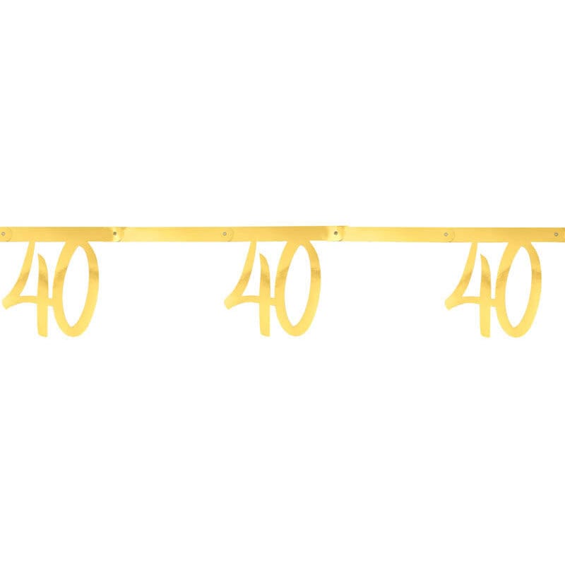 Girlande in Gold 40. Geburtstag 250 cm