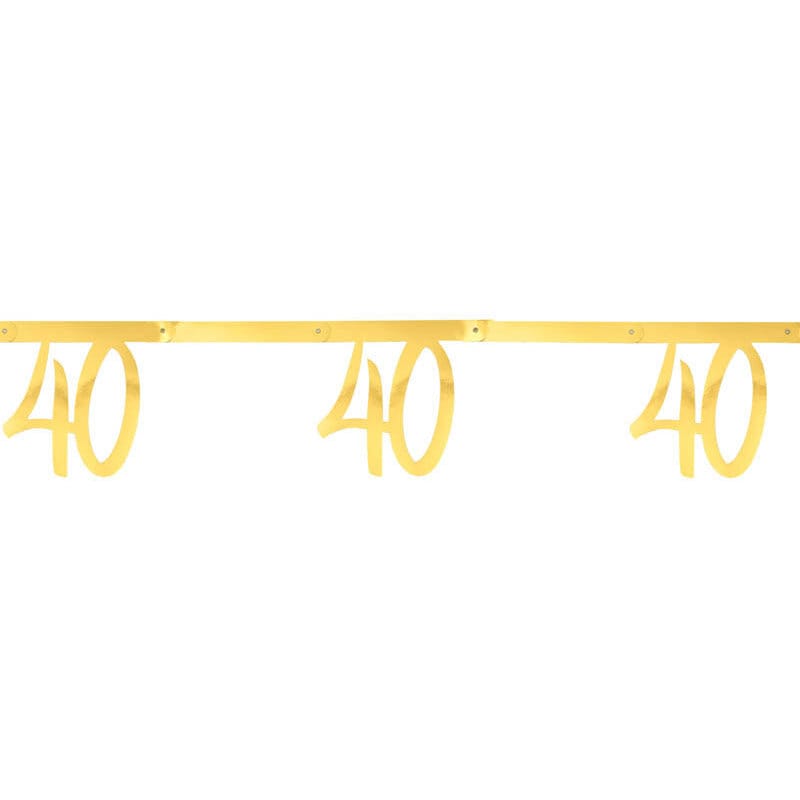 Girlande in Gold 40. Geburtstag 250 cm