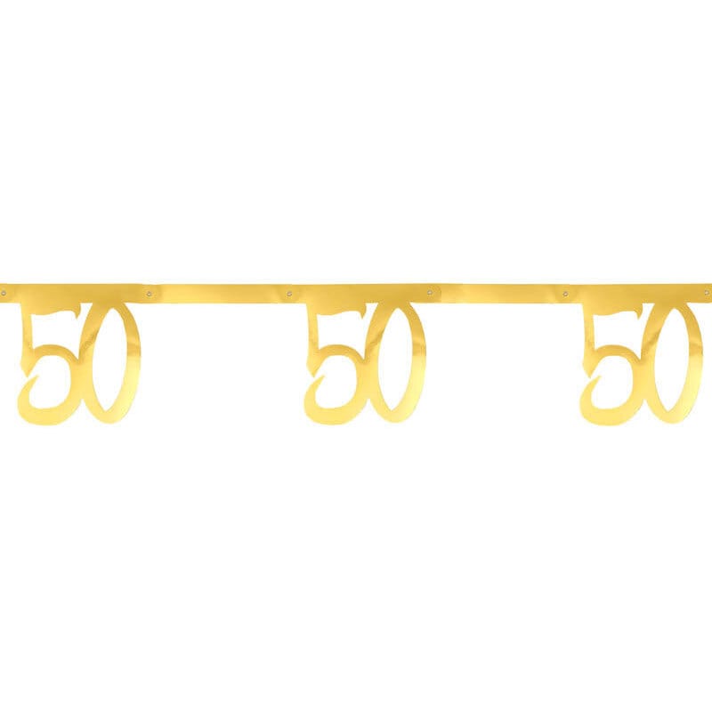 Girlande in Gold 50. Geburtstag 250 cm