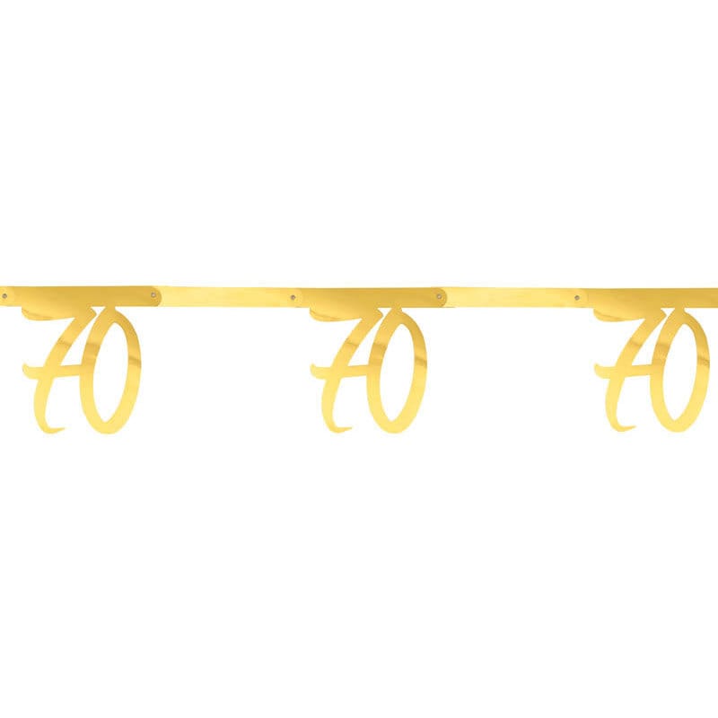 Girlande in Gold 70. Geburtstag 250 cm