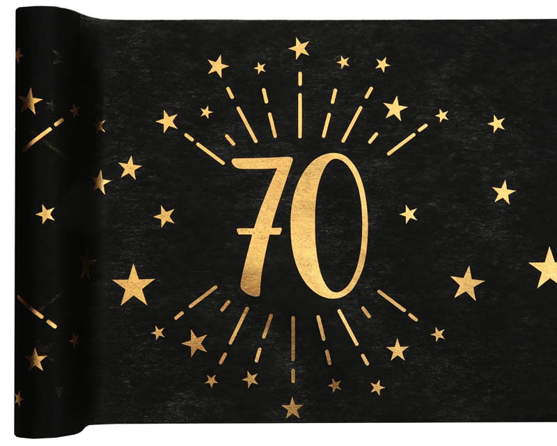 Tischläufer Schwarz & Gold 70. Geburtstag 5 Meter