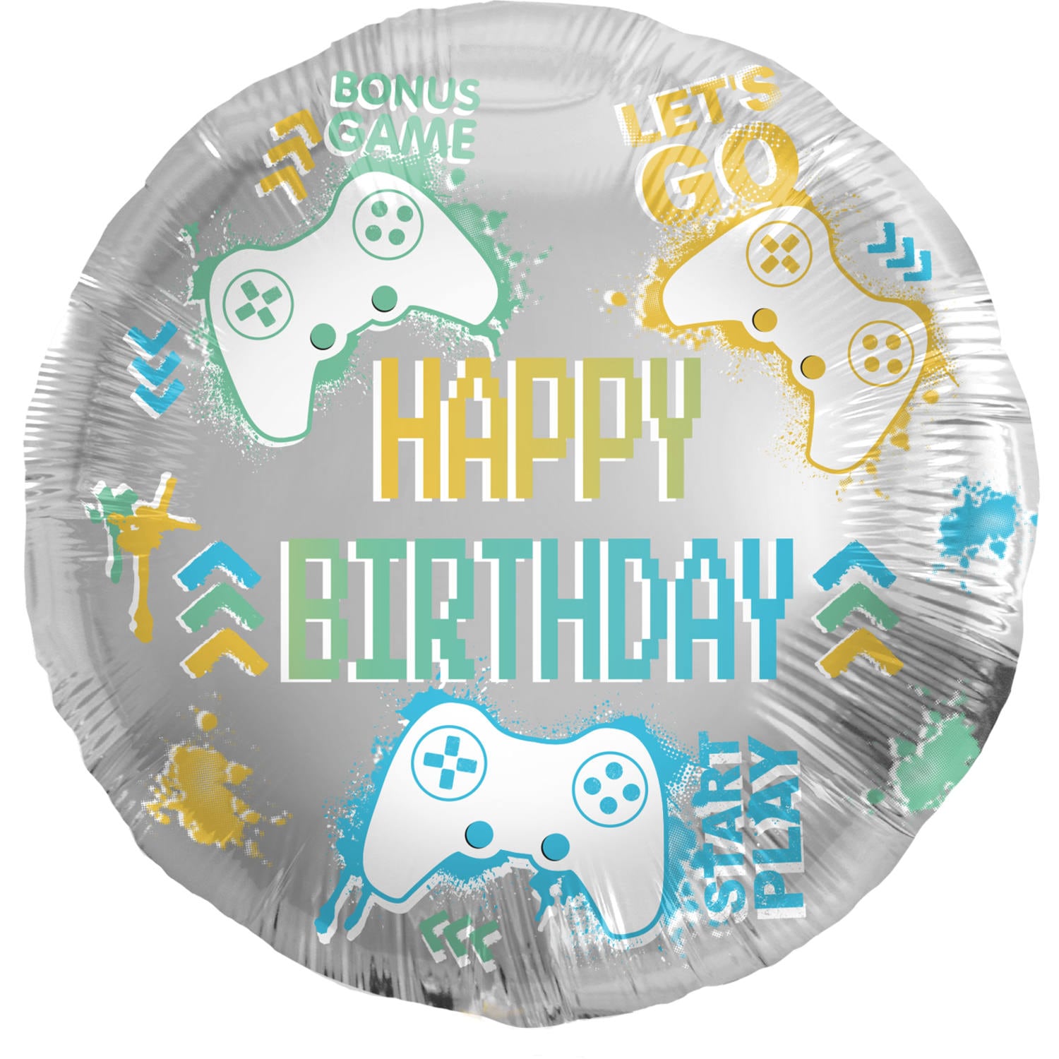 Gaming Party, Folienballon Happy Birthday