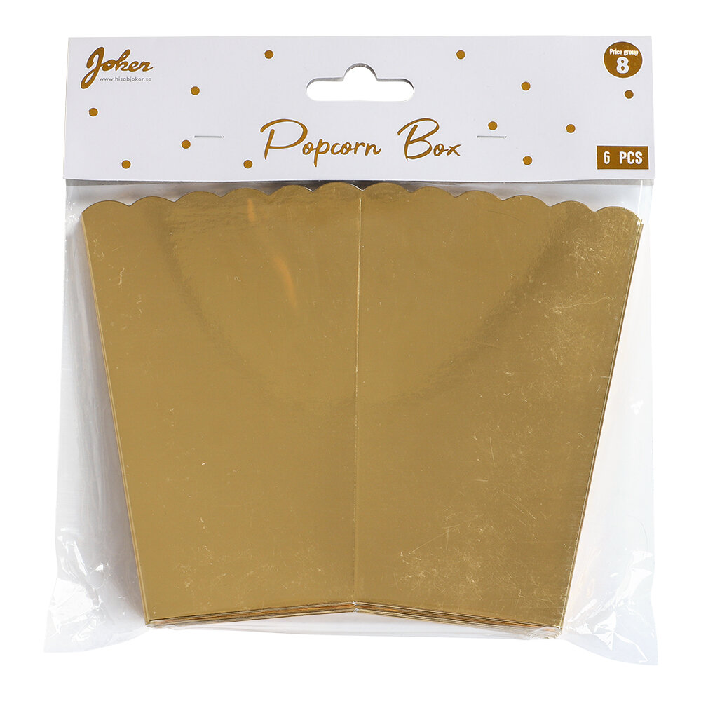 Popcornbecher Goldfolierte 6er-Pack