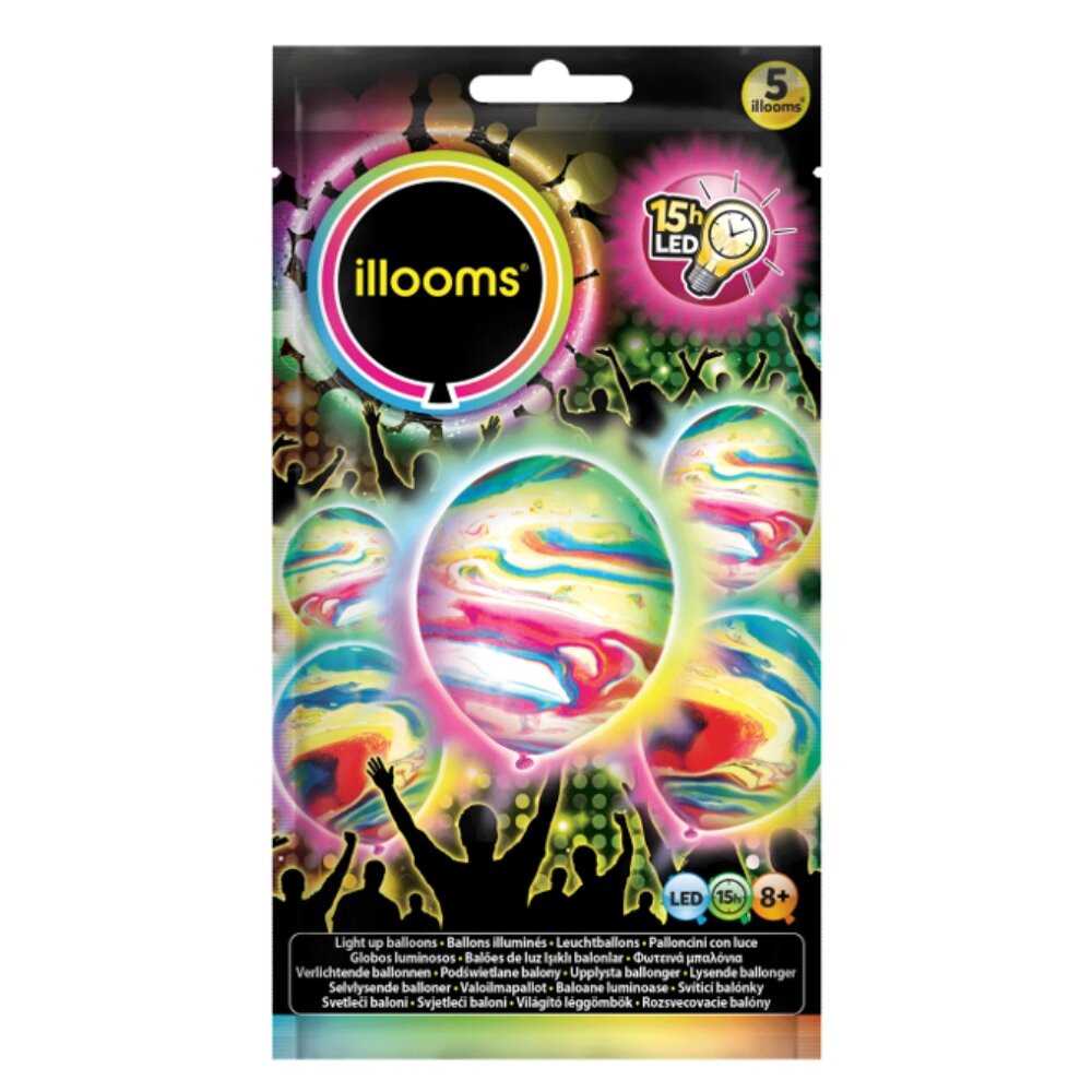 LED-Ballons Disco Marble 5er-Pack