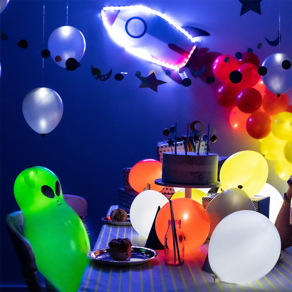 LED-Ballons Alien 5er-Pack