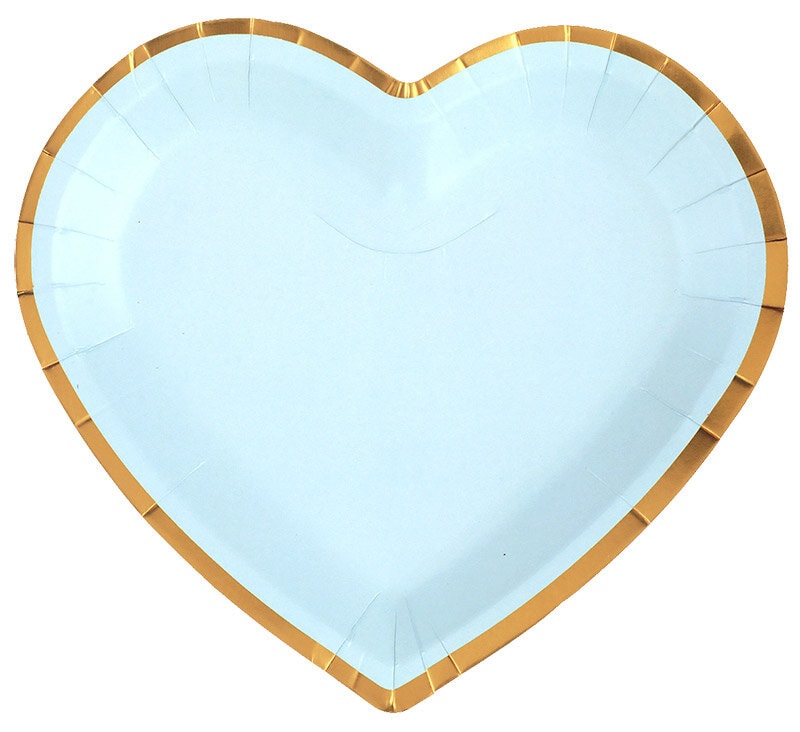 Teller - Herzförmig in Blau und Gold 10er Pack