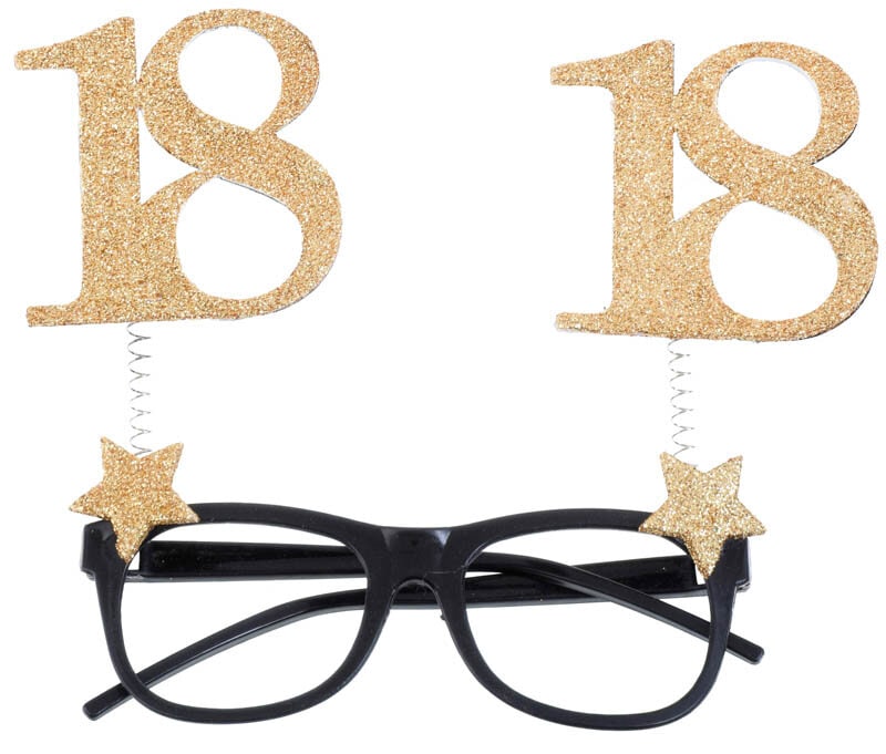 Partybrille Goldglitzernd 18. Geburtstag