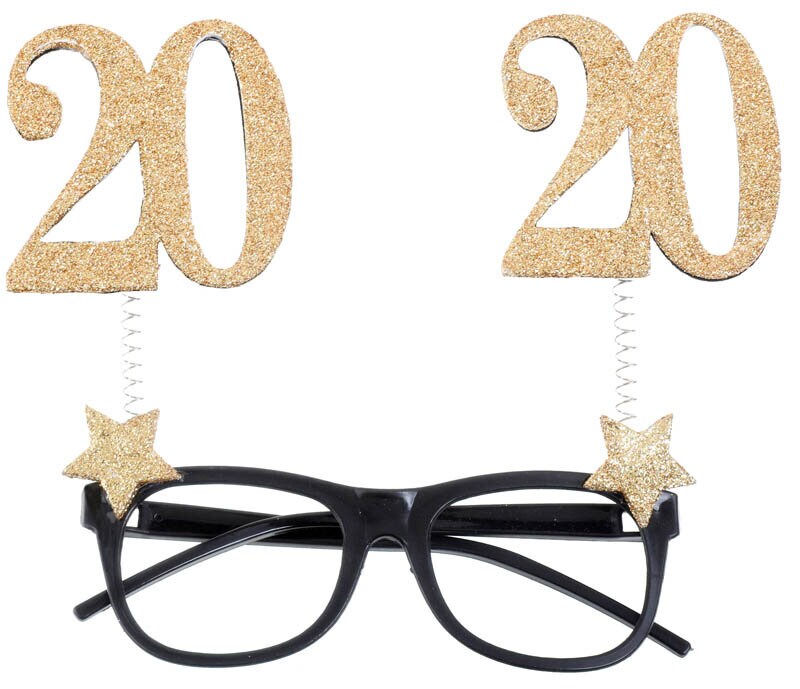 Partybrille Goldglitzernd 20. Geburtstag