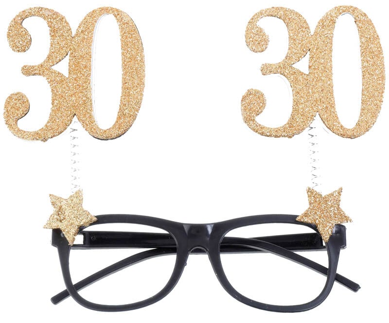 Partybrille Goldglitzernd 30. Geburtstag