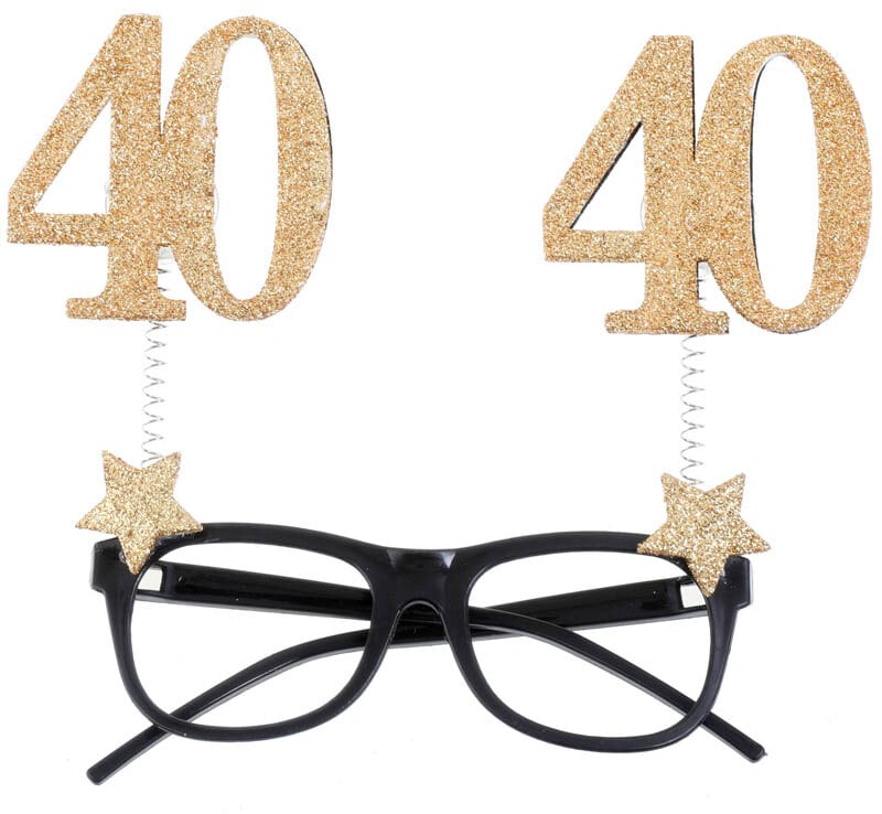 Partybrille Goldglitzernd 40. Geburtstag