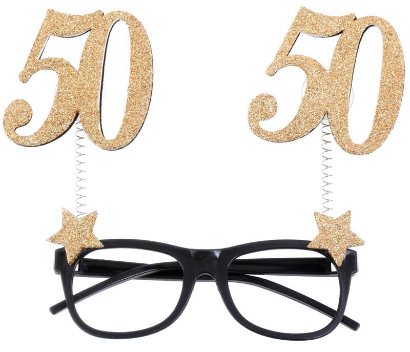 Partybrille Goldglitzernd 50. Geburtstag