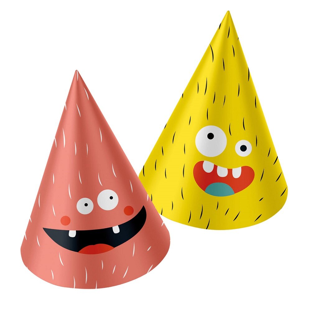 Süße Monster - Partyhüte 6er-Pack