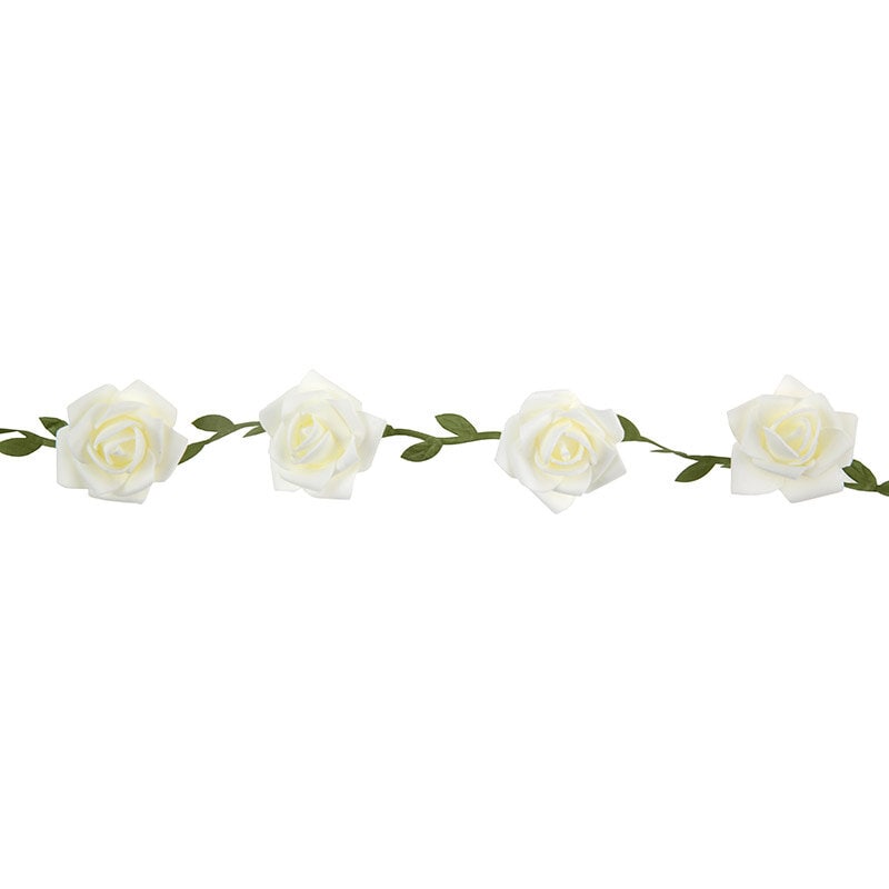 Girlande mit weißen Rosen 120 cm
