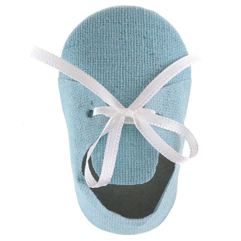 Babyparty - Geschenkboxen mit blauen Schuhen 4er Pack