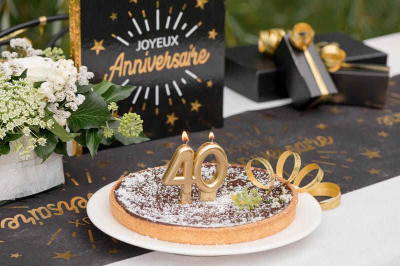 70. Geburtstag Tortenkerze Gold