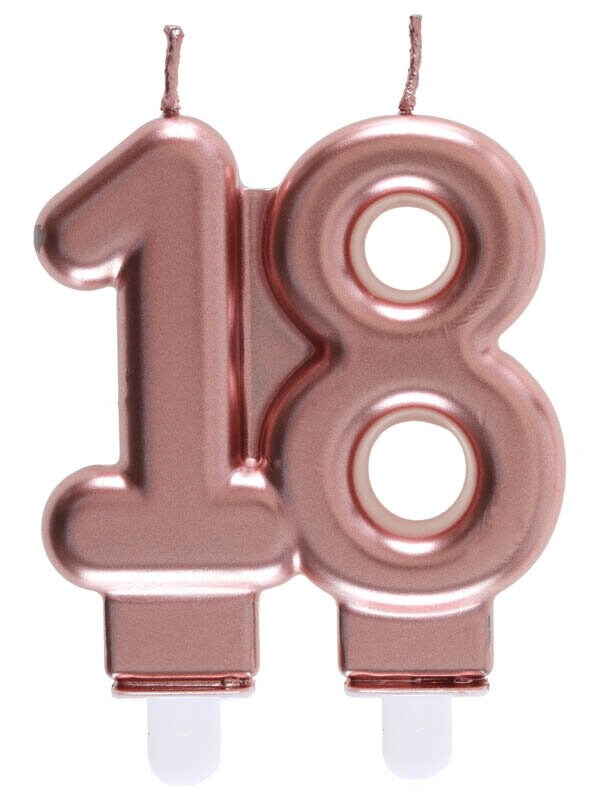 18. Geburtstag Tortenkerze Roségold