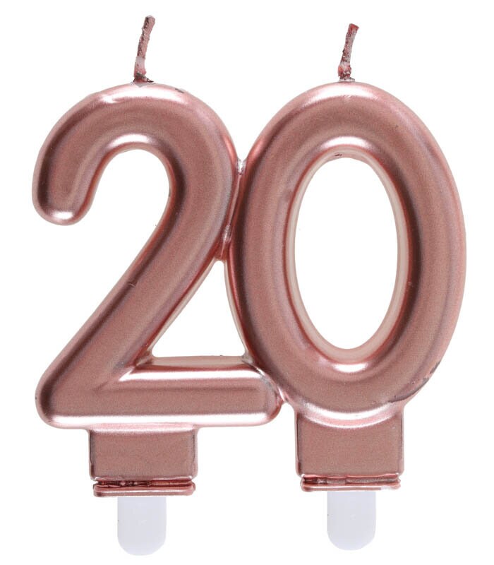 20. Geburtstag Tortenkerze Roségold
