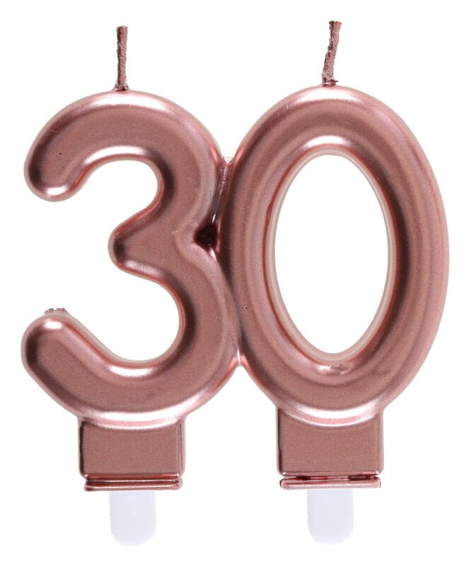 30. Geburtstag Tortenkerze Roségold