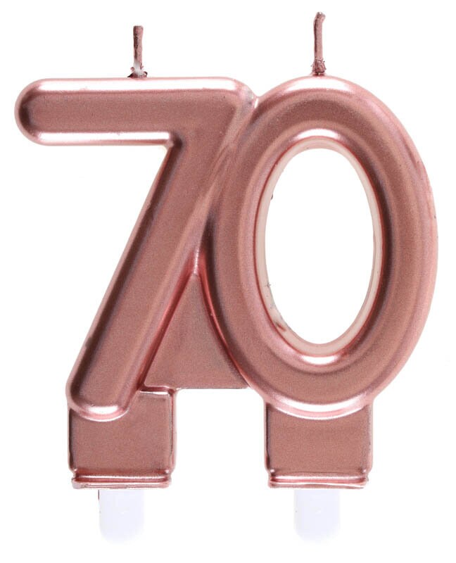 70. Geburtstag Tortenkerze Roségold