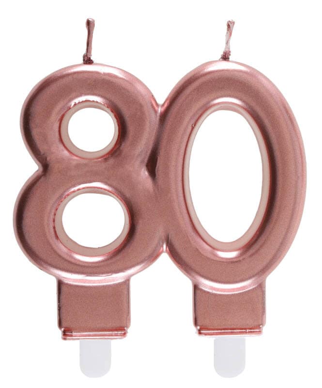 80. Geburtstag Tortenkerze Roségold