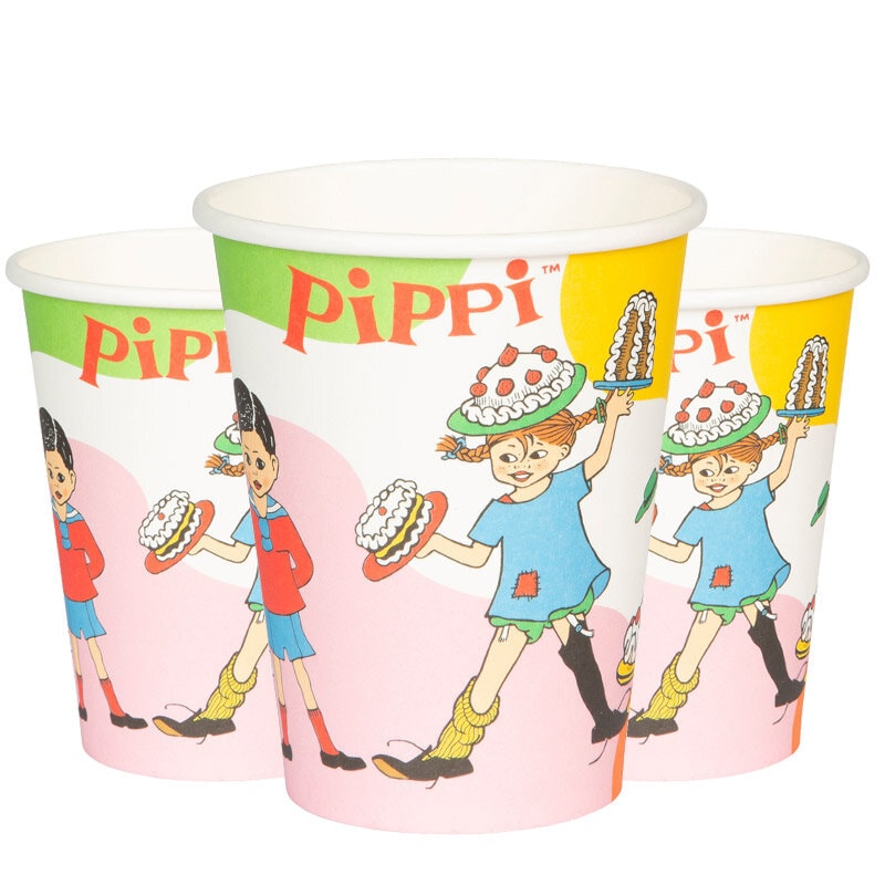 Pippi Langstrumpf - Pappbecher 8er Pack