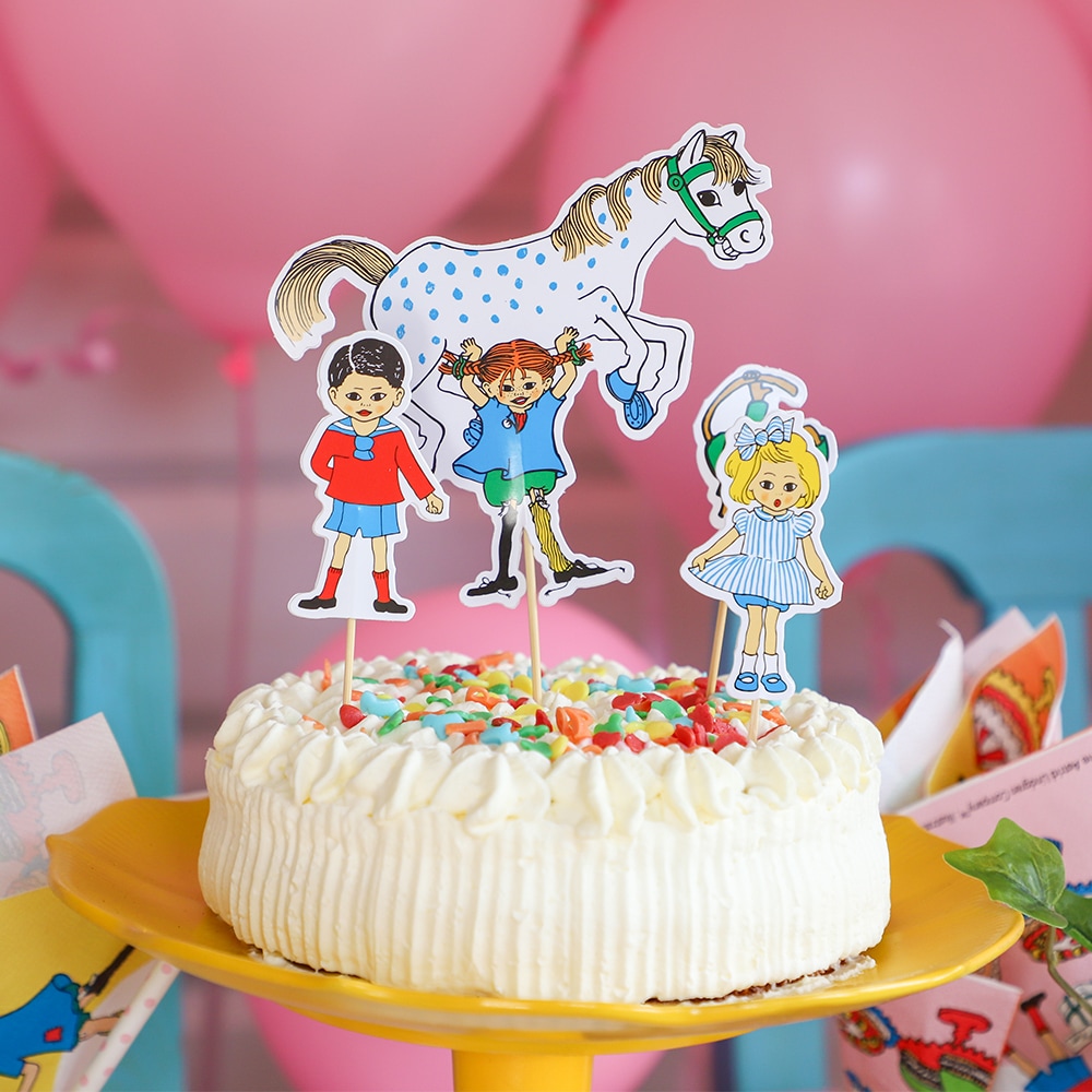 Pippi Langstrumpf - Cupcake Topper 4er Pack