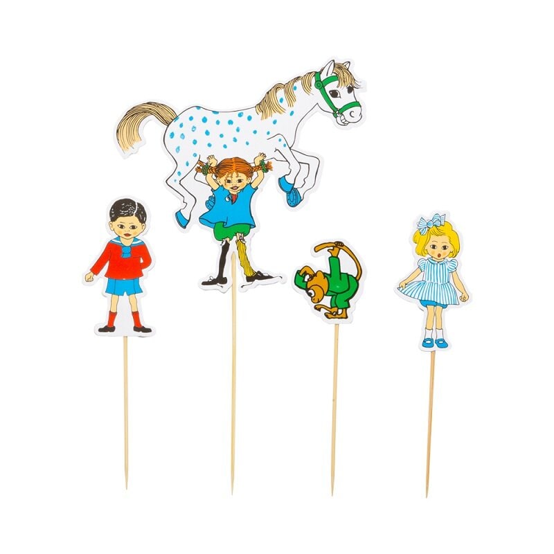 Pippi Langstrumpf - Cupcake Topper 4er-Pack
