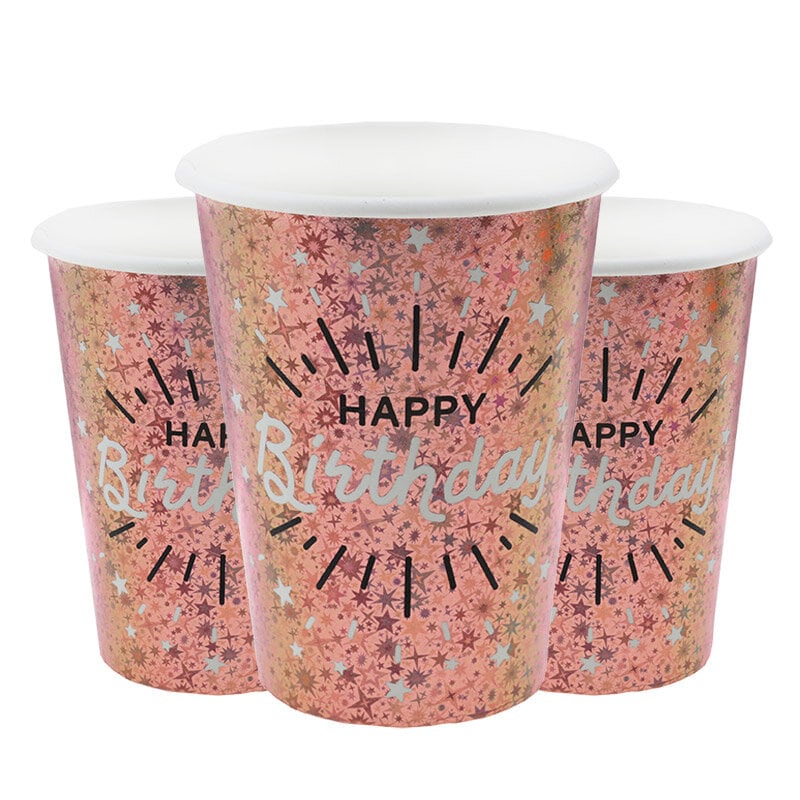 Sparkling Happy Birthday - Pappbecher 10er-Pack